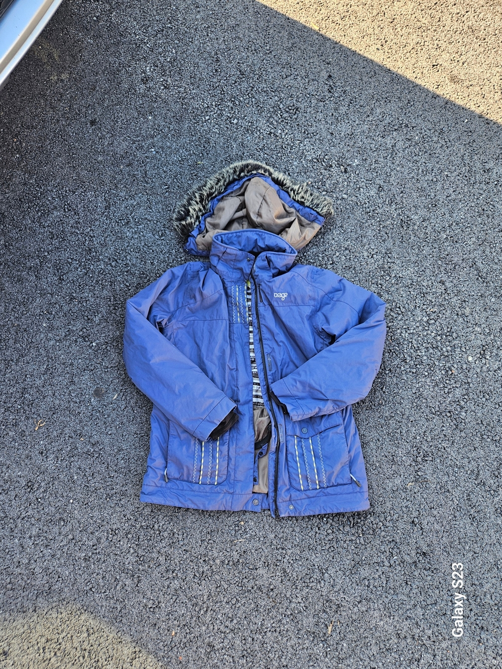 Orage Women’s Large Blue Insulated Ski Snowboard Parka Faux Fur Hood